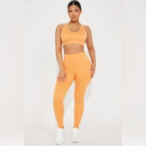 Fashion Nova Keep Your Balance Activewear Set - Orange S/M
